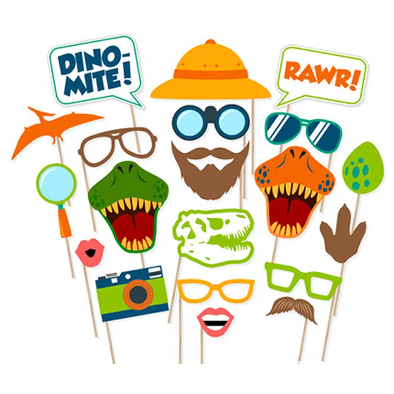 

The Roar Dinosaur Theme Baby Boy Birthday Party Photo Booth Props Decoration