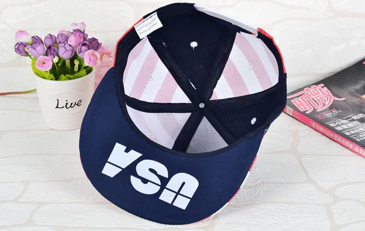 Модные уличные танцевальные крутые хип-хоп кепки с флагом США Snapback бейсболки с защелкой сзади шапки американский флаг
