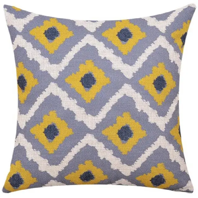 blue and yellow ethnic cushion cover elegant decorative home textile