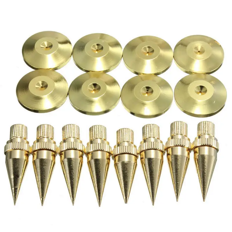 Mayitr 8sets Speaker Spike Golden Copper Isolation Cone Stand Feet+Base Pads Floor Discs For M6*36 HiFi speakers speaker frame