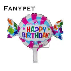 50 шт./лот мини счастливый день рождения магазин сладостей Фольга Воздушные шары мультфильм Дизайн конфеты шар малыша Baby Shower День рождения