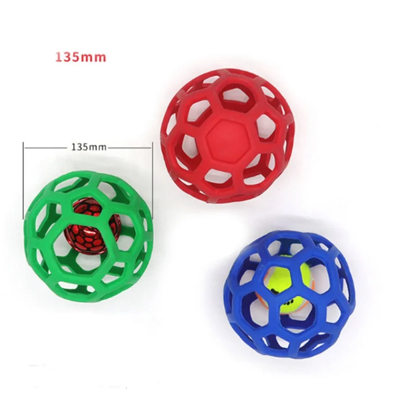 Rubber Geometric Ball Pet Dog Toys Natural Non toxic Rubber Ball Toy