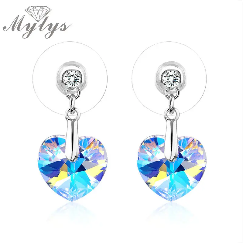 

Mytys Free Shipping The Heart of the Ocean Light Blue Austrian Crystal Drop Earrings CE91