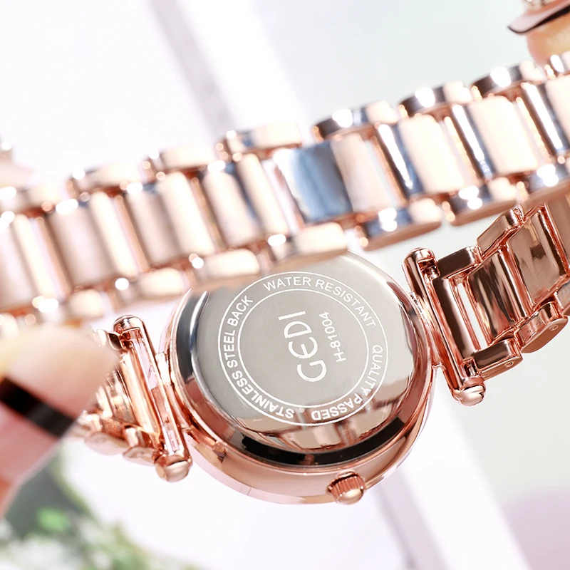 GEDI Rosegold кварцевые для женщин часы лучший бренд класса люкс женские модные