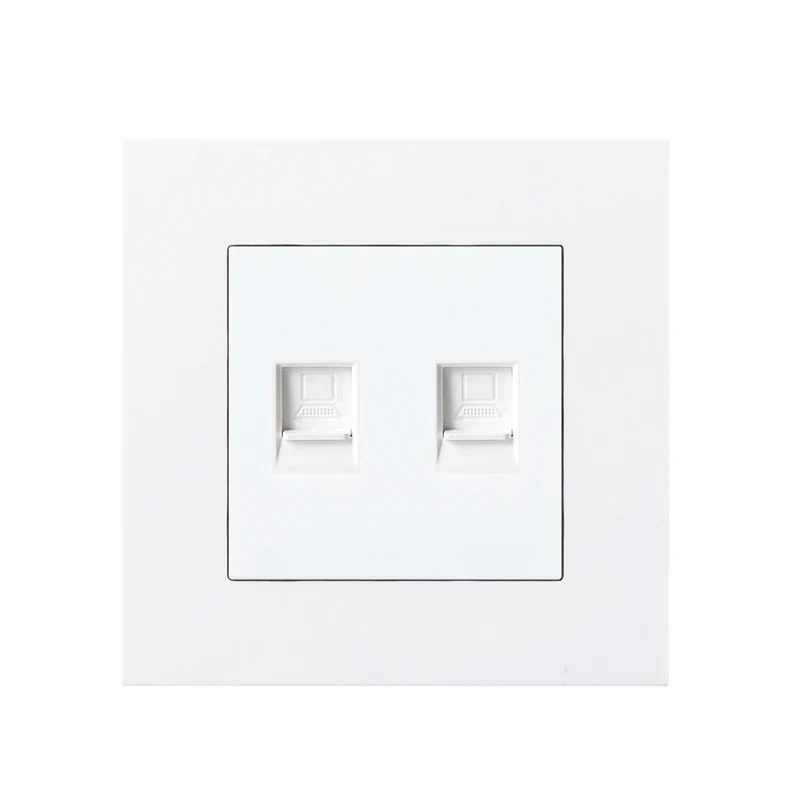 Double Rj45 Rj45 настенная розетка Интернет-розетка с ТВ-розеткой двойная компьютерная розетка ПК пластиковая панель RJ45 Интернет-компьютерный разъем - Тип: Double Rj45
