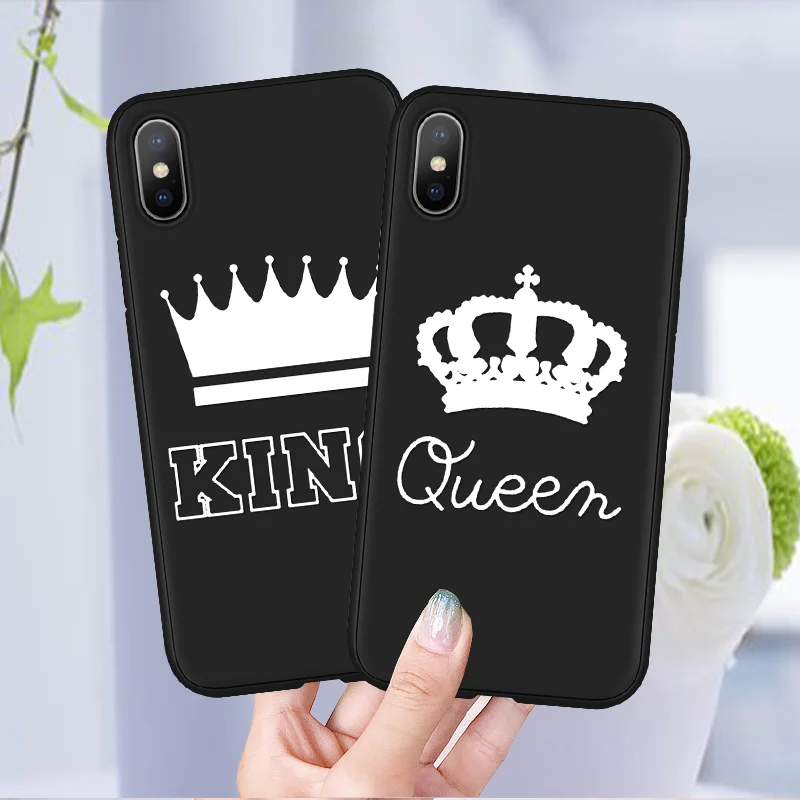 

King Queen Capa For iPhone 7 8 6 6S Plus X XS Max 5 5S SE Soft TPU For Nokia 6 7Plus Cover For Motorola Moto G5S G5 E4 Plus Case