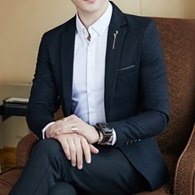 Striped Blazer Mens Slim Fit Blazer Slim Masculino Business Casual Mens Stylish Blazer Spring Autumn Solid Color Blazers Mens color block double button mens casual blazer