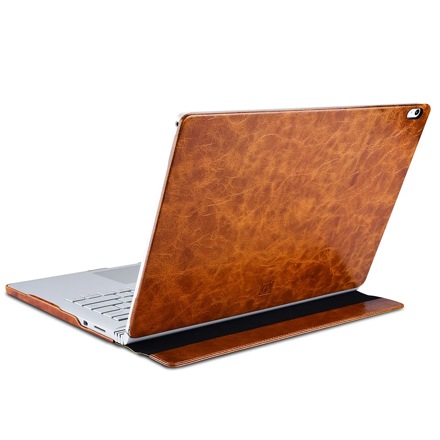 

Cowhide Genuine Leather Case for Microsoft Surface Book 13.5 inch Flip Retro Business Real Leather Smart Cover