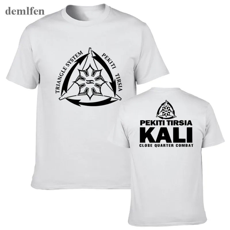Мужская футболка с коротким рукавом Pekiti Tirsia Kali черная из 100% хлопка|tee top|t-shirt menblack