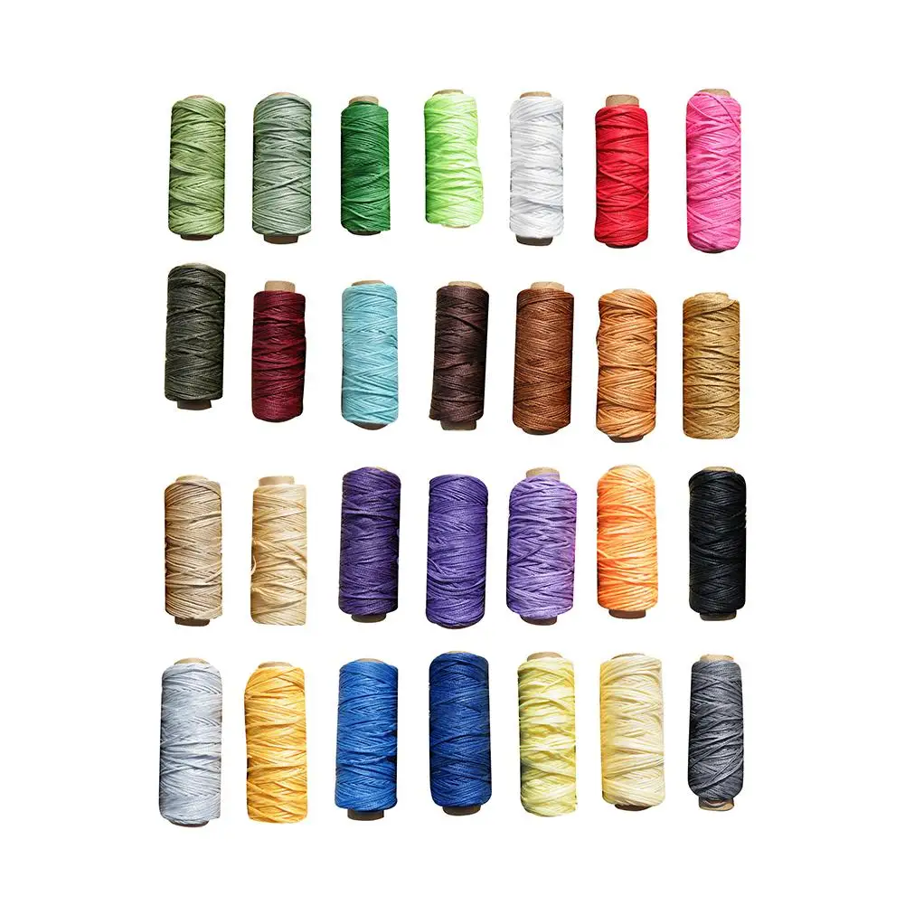 28Color 30m Leather Sewing Wax Thread Hand Stitching Cord Craft DIY