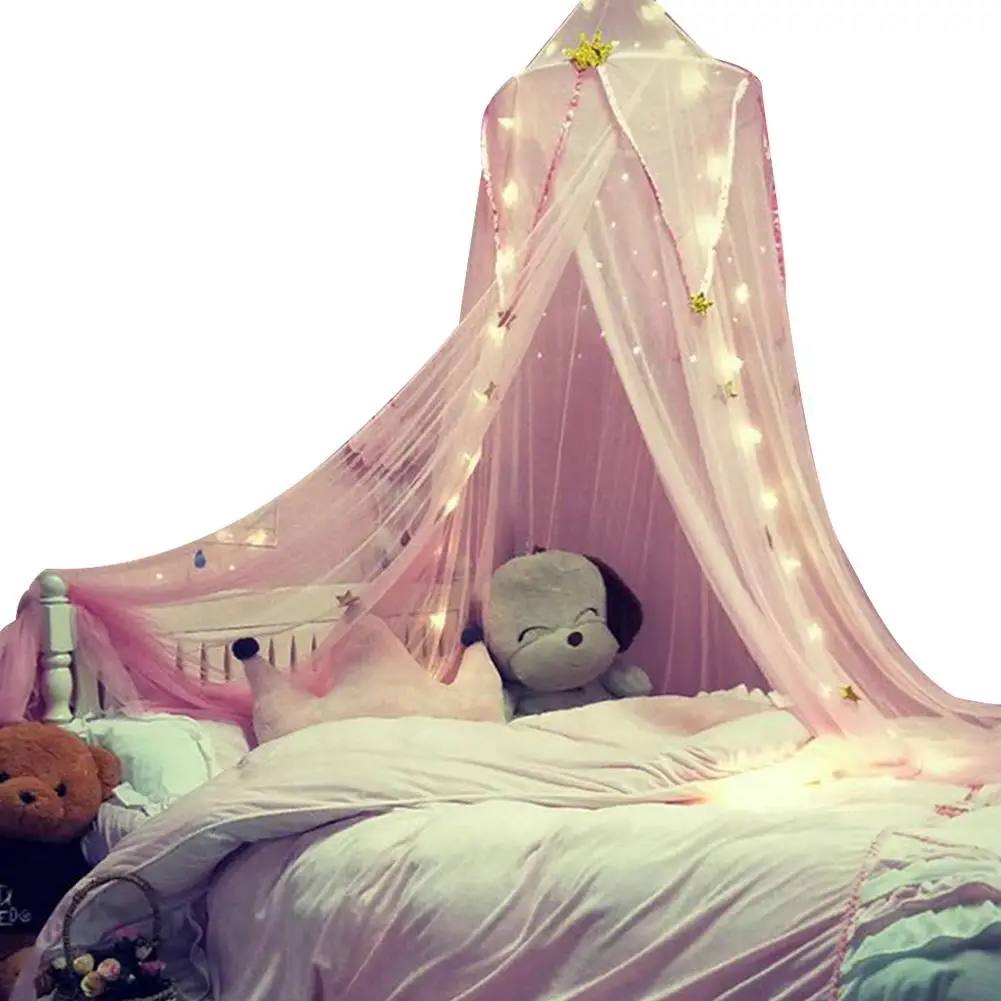 Children's Dome Mosquito Net Pink Bed Yarn European Hanging Princess Style Decorative Drapes