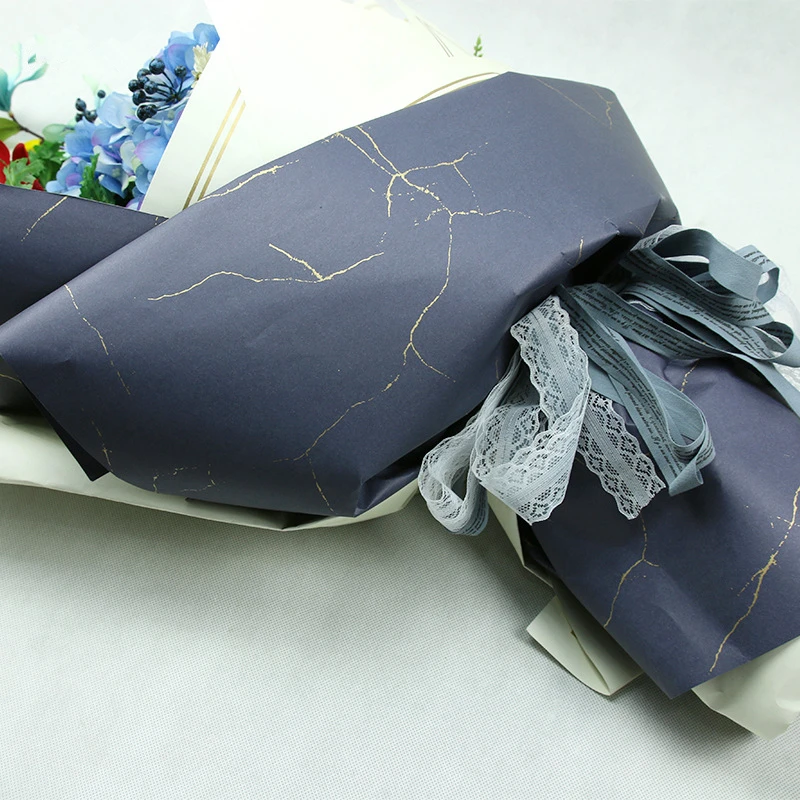 

10pcs/lot Kraft Flower Gold Lines Packaging Paper Gift Packaging Material Paper Bouquet Florist Supplies Gift Wrapping Paper