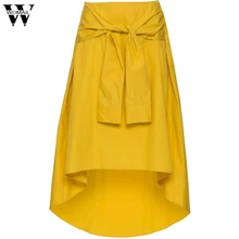 WOMAIL Для женщин расклешенные по колено с коротким и широким подолом юбка женские Повседневное мини офисные Асимметричная юбка неравномерной длины юбки N6