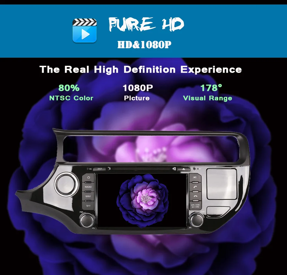 Excellent Android 9.0 RAM 4GB 2 DIN 1024*600 For KIA Rio K3 2015 2016 2017 2018 Car DVD Player Navigation GPS 3/4G Radio Tape Recorder 3