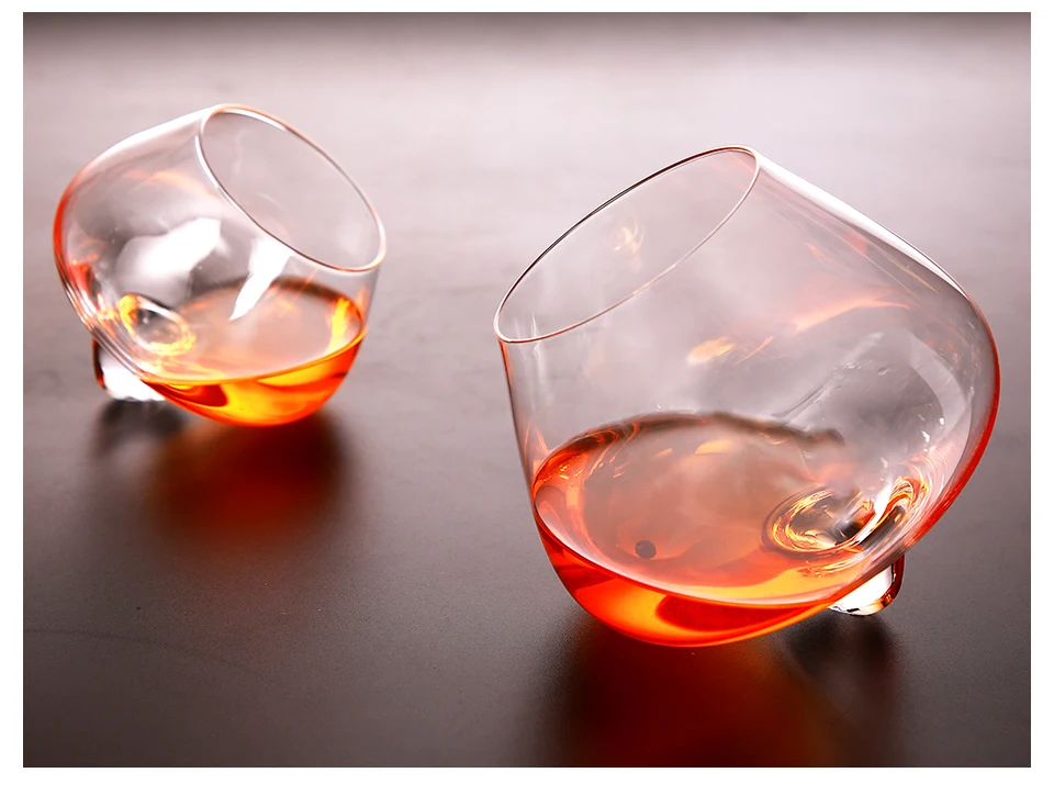 Креативный хрустальный стакан для виски с вращающимся дном вина Виски Водка для вечеринки для дома и бара свадебный бокал подарок для любителей вина