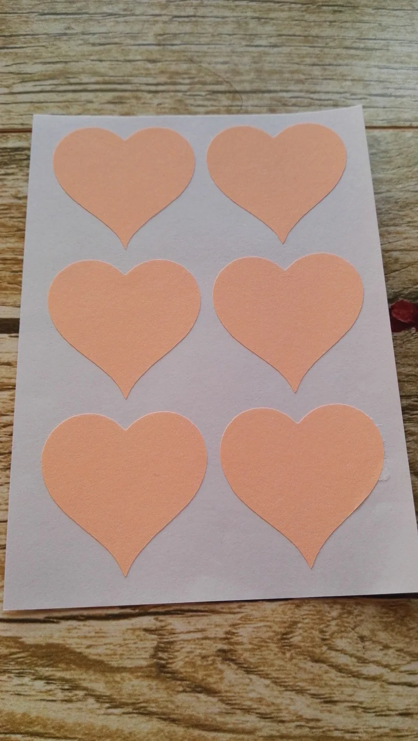 

3.8cm Pearl Peach solid color heart stickers - Peach Love Heart Sticker