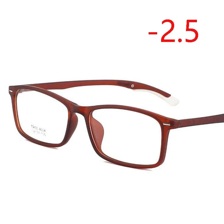 TR90 студенческие готовые очки для близорукости Мода 1,56 Асферические рецептурные линзы очки прозрачная серая оправа от 0 до 0,5-1,0 до-4 - Цвет оправы: Myopia 250