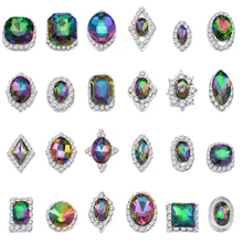 100PCs Charm Alloy AB Side Rhinestones 3D Nail Art Decoration Shiny Crystal Diamond Jewelry DIY Nail Art Tools Rhinestones LMPX 10 pieces chic rhinestones butterfly shape diy nail art decoration