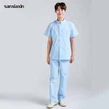 Новая медицинская форма медсестры лабораторный халат унисекс короткий рукав Спецодежда хирургическая униформа для салонов красоты аптека наборы скрабов