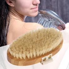 Овальная щетка для ванны мягкая щетка для волос для тела очищающая для душа массажные щетки щетка для ванны с бамбуковой ручкой эллиптической формы
