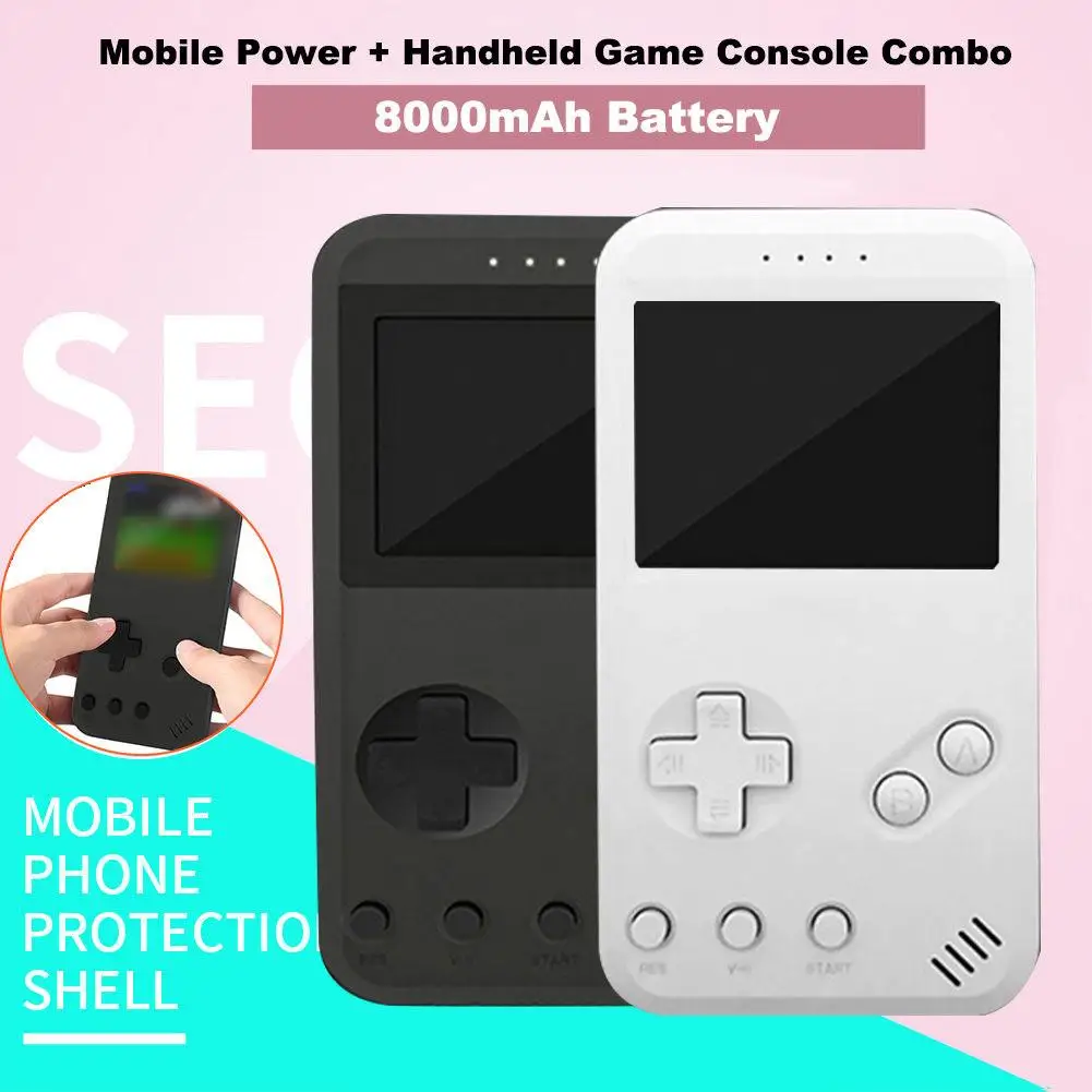 

2in1 8000mAh Power Bank + Pocket Game Console 99 Games Micro Usb Retro Nostalgic Handheld Gaming Joystick Player Mobile Power