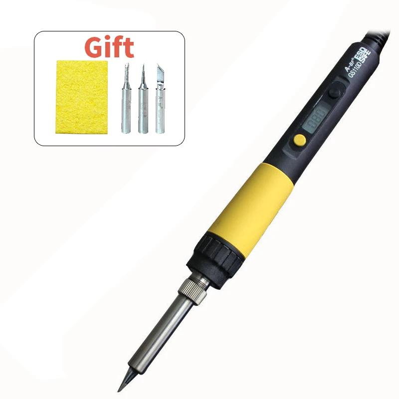 Najtaniej 110W 836D 60W wyświetlacz LCD lutownica A BF GS110D regulacja temperatury stacja lutownicza z 3 końcówkami gąbka do czyszczenia