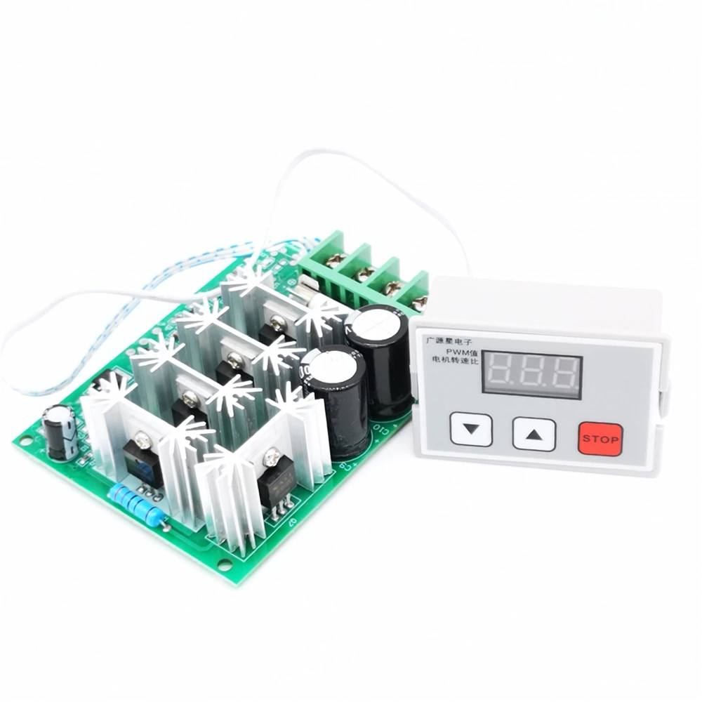 Цифровой дисплей 0 ~ 100% Регулируемый DC 12V 24V 48v 30A 1000W ШИМ регулятор скорости