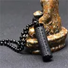 Natural Obsidian Pendant Prajna paramita Sutra Buddha Necklace Pendant With Lucky Beads Chain Fashion Jewelry For Men women 3