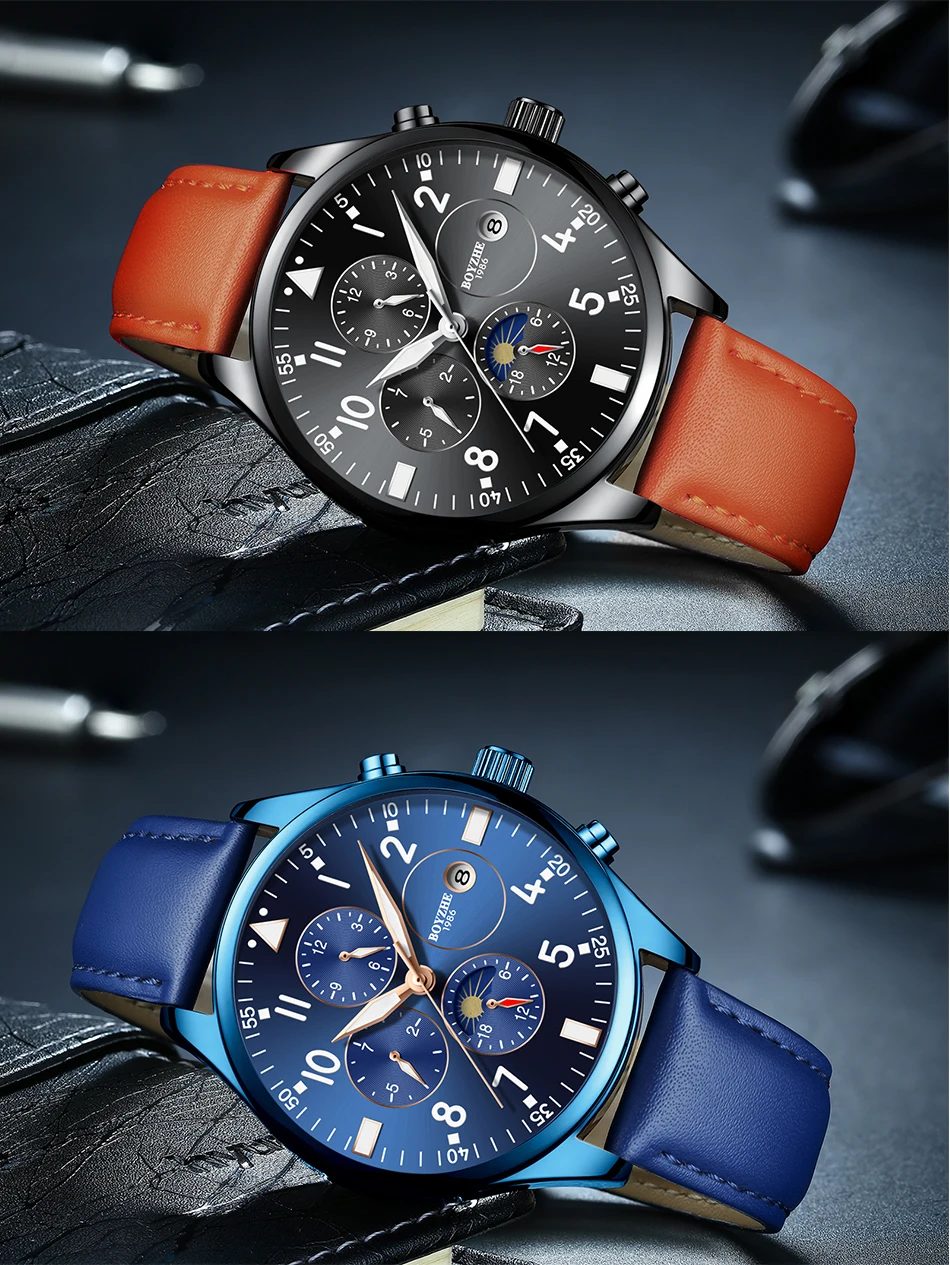 Мужские деловые часы BOYZHE, модные брендовые автоматические механические часы, светящиеся наручные часы, военные спортивные водонепроницаемые часы для мужчин