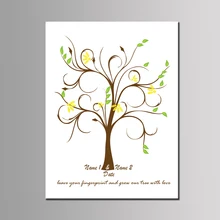 Пользовательские Романтический дерево Свадебная Гостевая книга для отпечатков пальцев Свадебный декор день рождения крещения Первое причастие Decor& Бесплатный Inkpad HK062