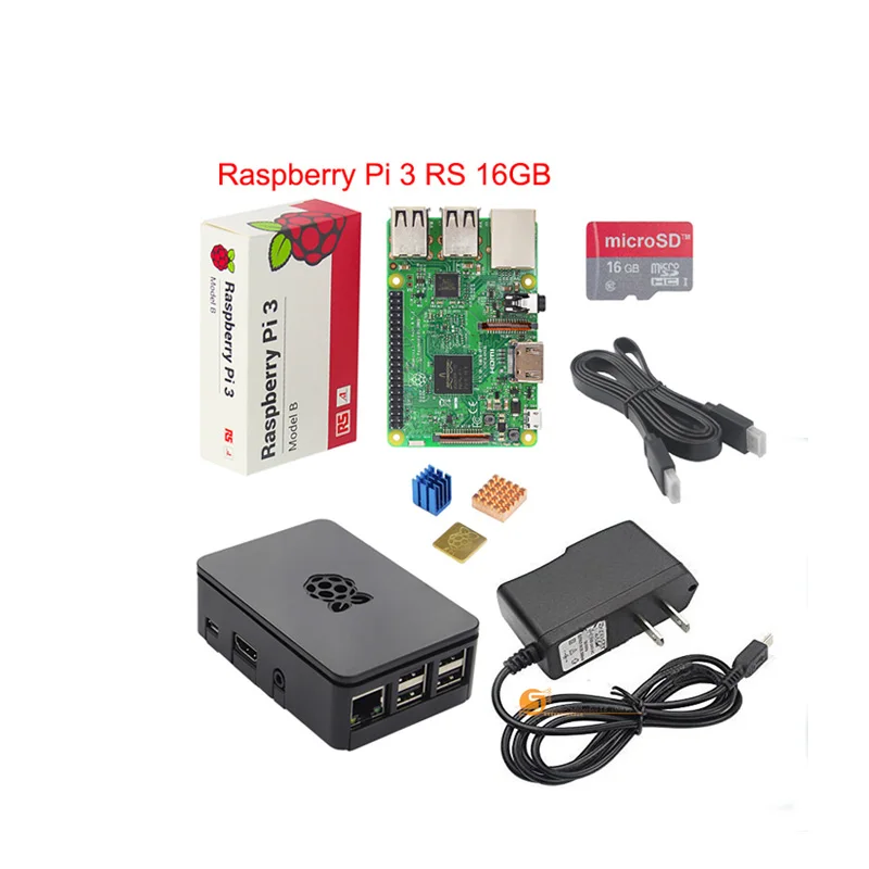Raspberry Pi 3 Model B +/3 стартовый комплект + чехол + 16/32G sd-карта + вентилятор + адаптер питания + кабель HDMI + радиатор для RPI 3/3b +