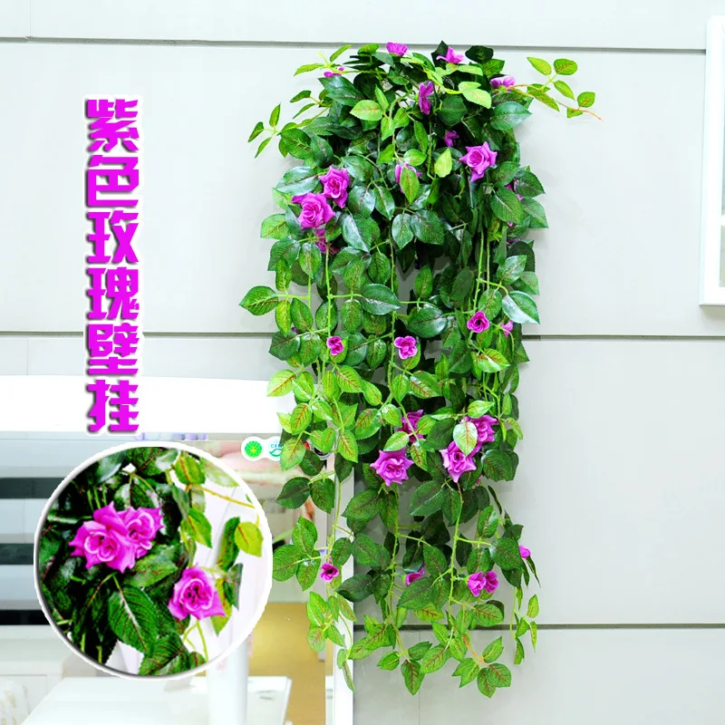 Artificial Dried Flowers Simulation flower rose vine hanging wall hanging orchid basket living room balcony home decor JUN27