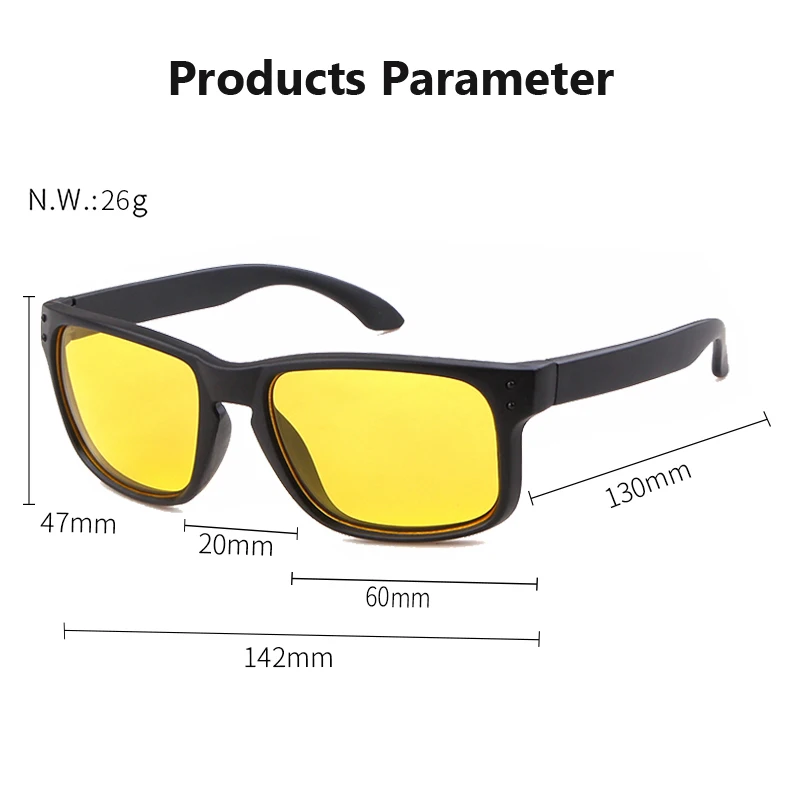 LongKeeper Night vision goggles drivers night-vision sunglasses anti-glare with luminous driving glasses UV400 sunglasses