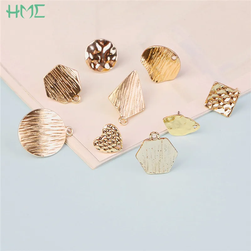 

10pcs Simple Circle Metal Eardrops Base Stud Earring with one Hole for Jewelry Findings Making DIY Charms Earrings Accessories