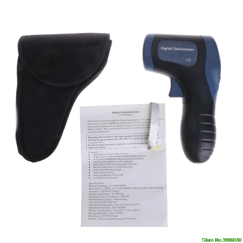Digital Tachometer Non-Contact Laser Photo Gun RPM Tach Tester Meter Speed Gauge Digital Tachometer Non-Contact Laser Photo Gun RPM Tach Tester Meter Speed Gauge