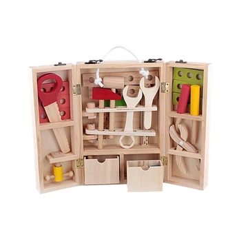 

Wooden Simulation Toolbox Set Toys Pretend Play Repair Tools Kit Educatinal Toy for Kids Children