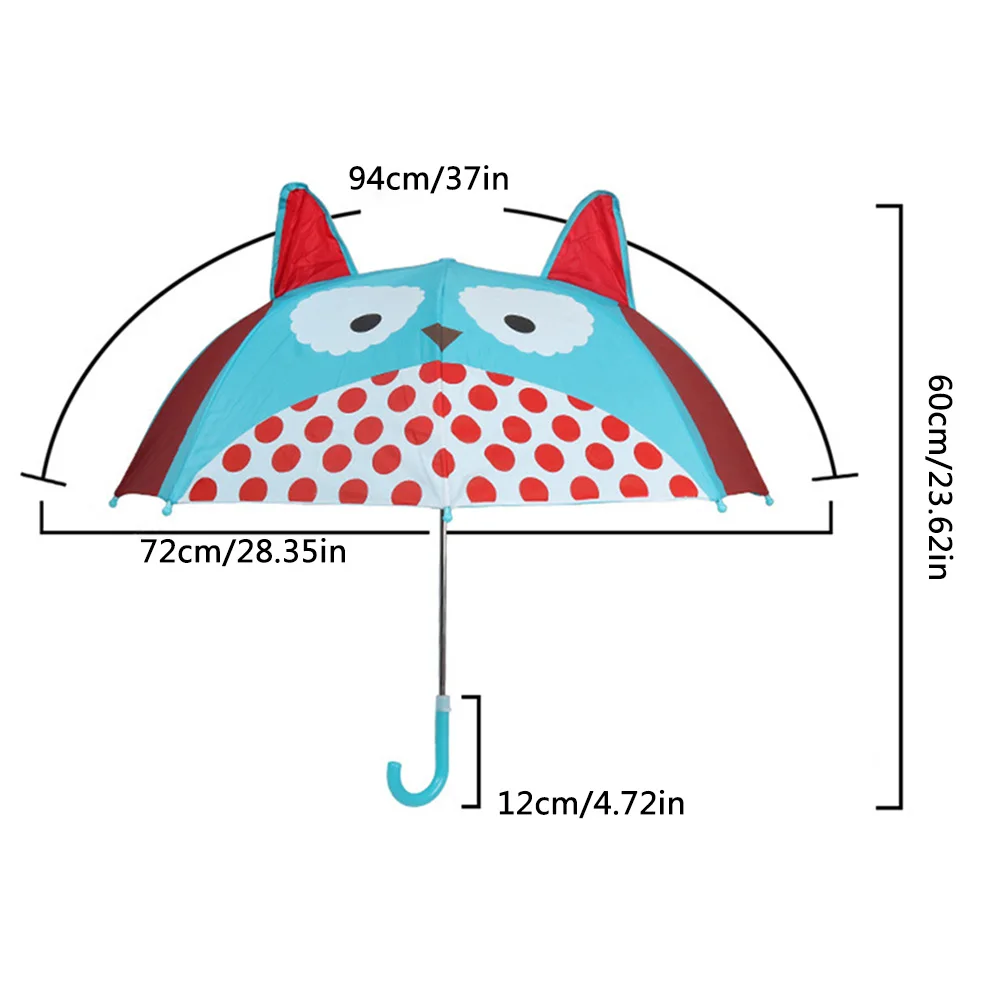 6 стилей 3D Животные Динозавр сова принт милый зонтик для мальчика дети мультфильм длинная ручка дождь зонтик девочка Защита от солнца ребенок