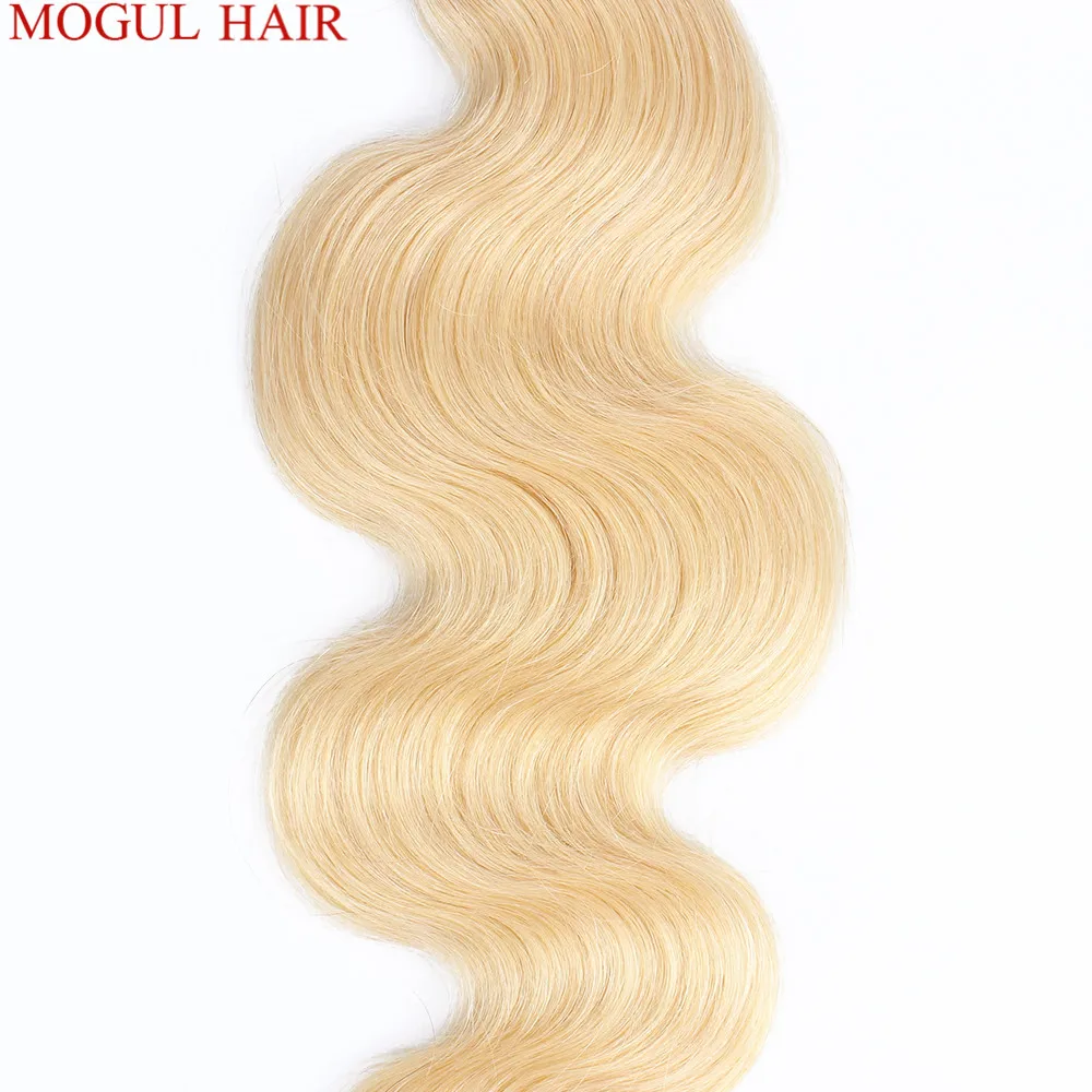 MOGUL волосы T 1B 613 темный корень Платина блонд пряди с бесплатным закрытием бразильские объемные волнистые волосы Remy человеческие волосы для наращивания