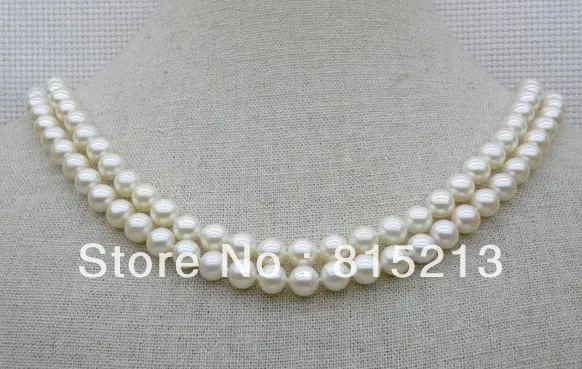 

ddh00595 Genuine 2std AAA+ 7.5-8mm round white akoya pearl necklace 17/18" 14k solid gold
