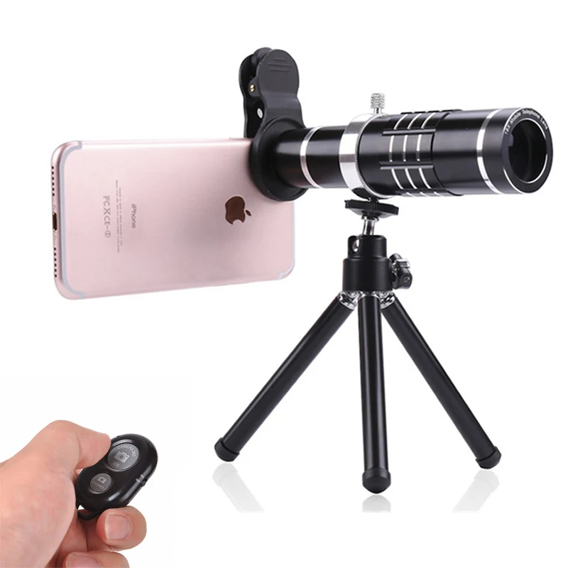 

Universal Clips 18X Optical Telescope Lens Telephoto Zoom Lens Bluetooth Shutter with Tripod For iPhone 6 6S 7 8 PLUS Cell Phone