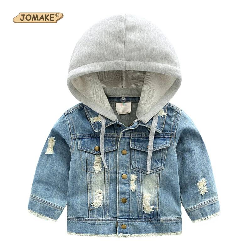 

JOMAKE Children Outerwear&Coats 2019 New Autumn Brand Kids Clothes Denim Hooded Jackets For Girls Boys Casual Clothing Costume
