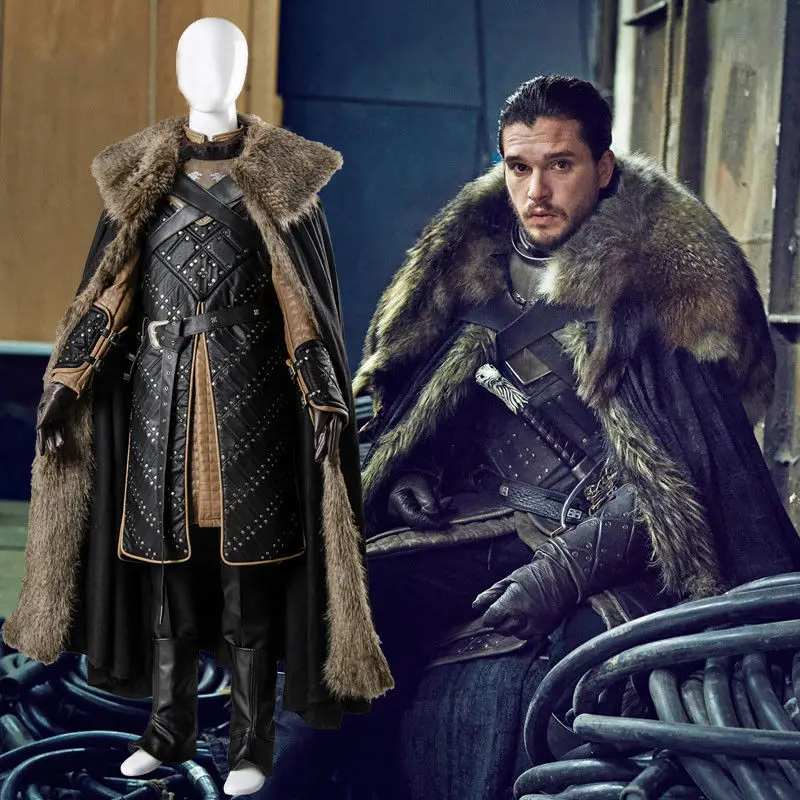 

(In Stock) Game of Thrones GOT S7 Stark Jon Snow Costume Cosplay Halloween Suit Men Outfit