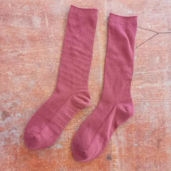 Винтажные женские носки, повседневные хлопковые носки, модные женские теплые длинные носки для женщин, 3 пар/лот = 6 штук - Цвет: Rose Red