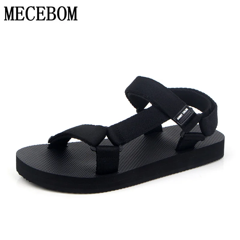 New summer fashion Mens casual sandals rome style hook-loop flats shoes black eva sandals zapatos size 38-44 066m