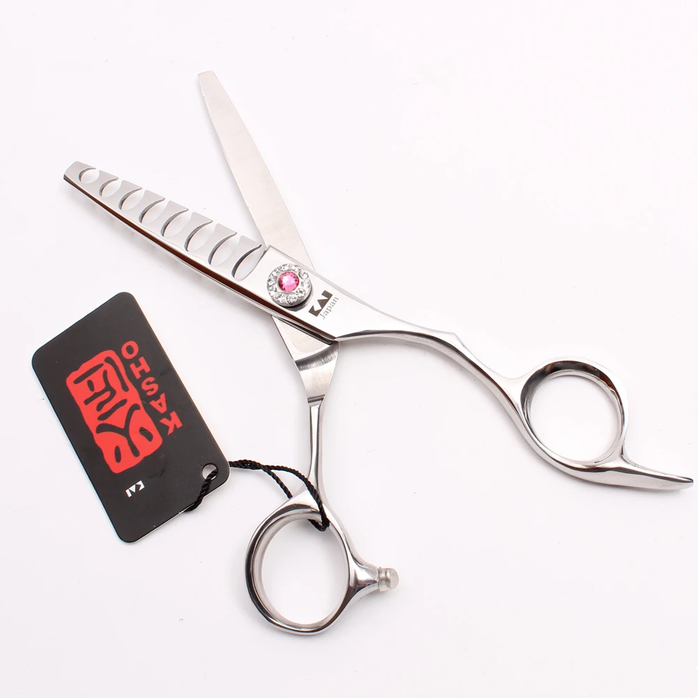 6" 17cm Pink Diamond 440C Kasho Thinning Scissors Hair Scissors 8 Teeth