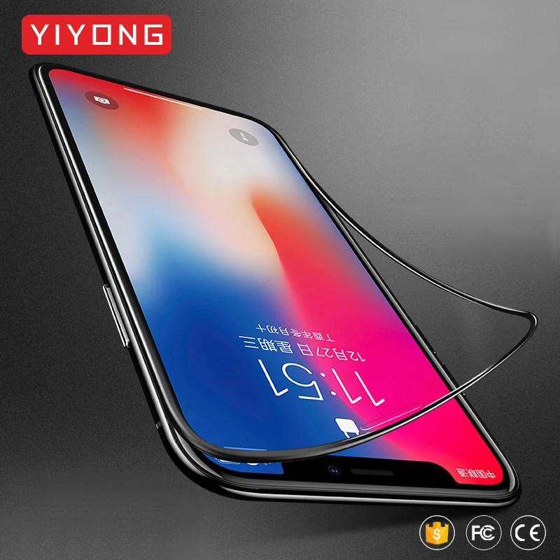 

YIYONG 3D Soft Edge Glass For iPhone 6 6S 7 8 Plus Tempered Glass Screen Protector For iPhone X Xs Max Xr iPhoneX Xs Glass Film