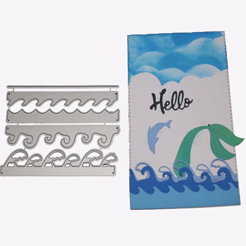 

Sea wave border metal cutting dies photo paper card making decorative scrapbook dies in beauty creation metal cut new arrival