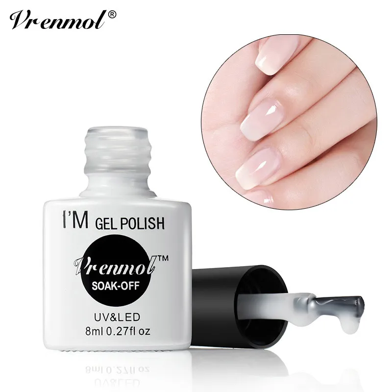 

Vrenmol New Arrival Clear Milky Protein Color Nail Art Nail Gel Polish Soak Off UV Gel Long Lasting Nail Polish DIY Gel Varnish