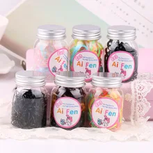 1 бутылка милый ребенок связали волосы маленькие консервированные одноразовый резиновый волосы кольцо Дети карамельный цвет головы веревка не повредит волос G0502