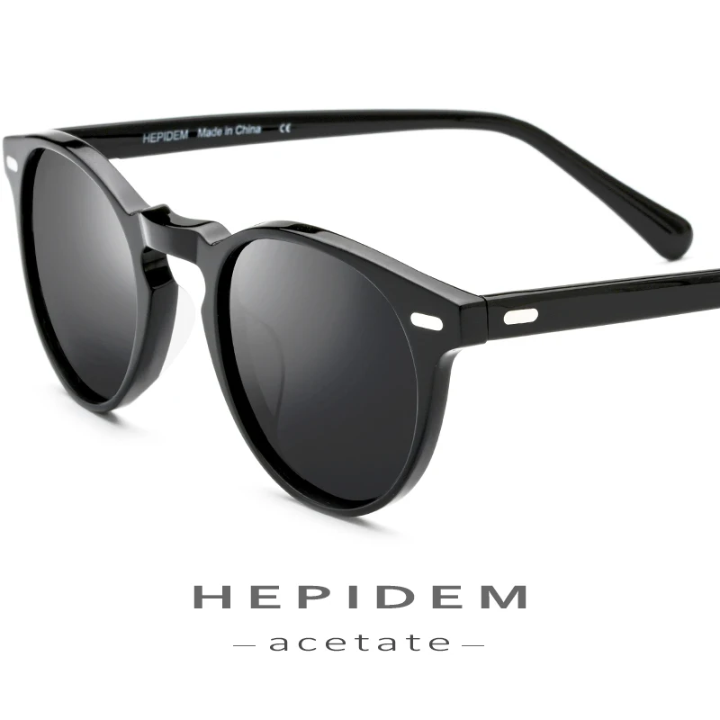 Goedkoop Acetaat Gepolariseerde Zonnebril Mannen Hoge Kwaliteit Mode Vintage Retro Ronde Zonnebril Voor Vrouwen Merk Ontwerp Goggles Sunglass